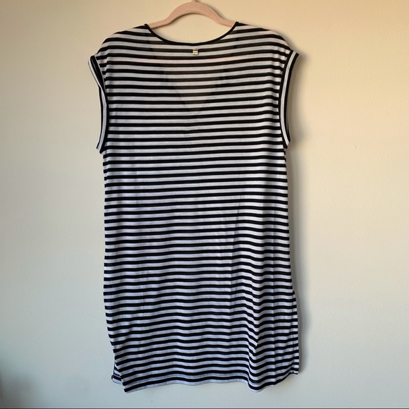 Lole Jules Dress Tunic Black & White Stripes Short Sleeve Size Medium - Picture 3 of 9
